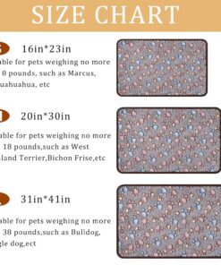 1 Pack 3 Blankets Super Soft Fluffy Premium Fleece Pet Blanket Flannel Paw Printed Throw for Dog Puppy Cat (Small 23x16'', Dark Coffee, Brown, Purple)