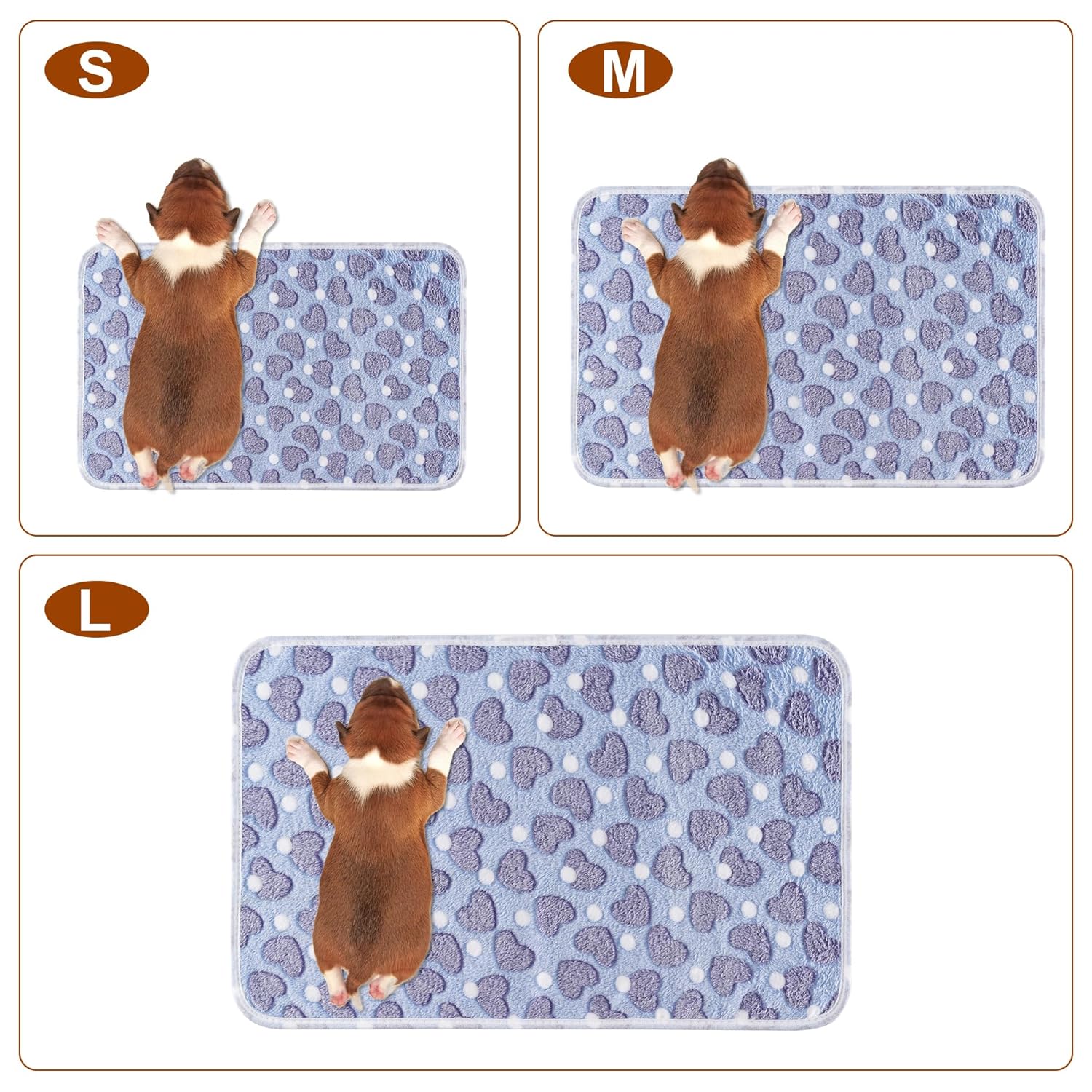 1 Pack 3 Blankets Super Soft Fluffy Premium Fleece Pet Blanket Flannel Paw Printed Throw for Dog Puppy Cat (Small 23x16'', Purple, Pink, Green)
