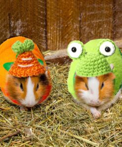 10 Pcs Guinea Pig Clothes, 5 Guinea Pig Costume Outfit, 5 Mini Hat with Adjustable Strap XS Size for Chubby Guineas Pigs Rabbits Hamsters Bearded Dragons Holiday Party Outfits...