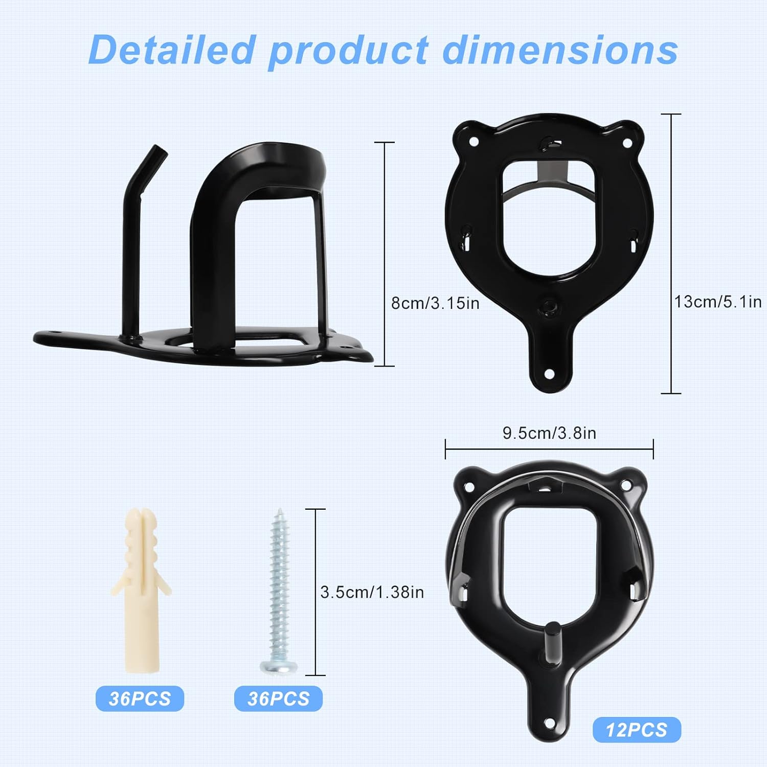 12 Counts Horse Bridle Rack, Bridle Bracket Bridle Hooks with Tubes and Screw, Horse Tack Storage Halter Hanger Metal Bridle Holder for Tack Room,Horse Blanket Rack,Bridle...
