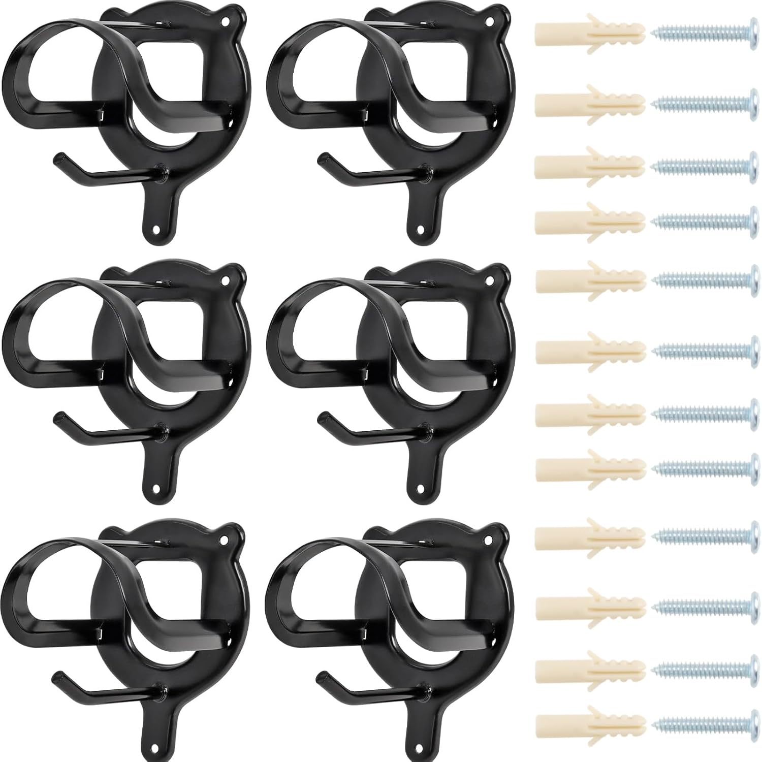 12 Counts Horse Bridle Rack, Bridle Bracket Bridle Hooks with Tubes and Screw, Horse Tack Storage Halter Hanger Metal Bridle Holder for Tack Room,Horse Blanket Rack,Bridle...