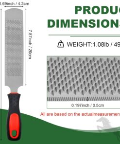 12 Inch Hoof Rasp, Carbon Steel Farrier File Tool, Trimming Tool Horse Rasp with Handle, Suitable for Horse Donkey Cow Goat Animal Hooves