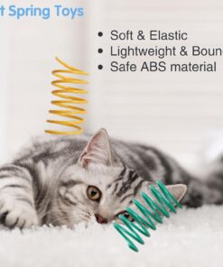 12PCS 12Colors Cat Spring Toys for Indoor Cats, Interactive Coil Springs for Self Play, Durable Heavy Plastic Cat Spiral Spring, Hunting, Biting, Swatting Creative Kitten Toy.