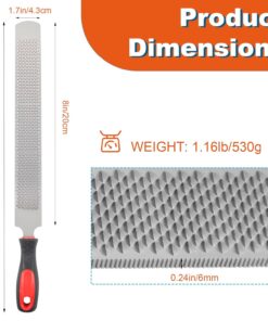 13 Inches Hoof Rasp,Farrier Rasp,Farrier Tools,Professional Carbon Steel Farrier File Tool with Rubber Handle,Heavy Duty Trimming Tool for Horses,Cattle,Goats,and Donkeys