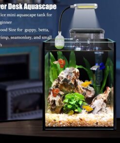 1.5 Gallon Fish Tank Starter Kits, Nano Glass Aquarium with Filter, Led Light for Aquascape DIY Small Betta Fish Tank