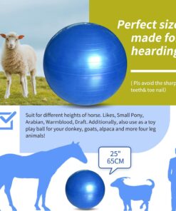 17 Inch Horse Play Balls Anti-Burst Herding Ball for Horse Mega Equine Ball for Play Training Horses Soccer Balls