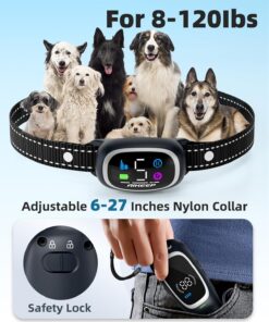 2-in-1 Dog Shock Collar and Bark Collar for Dogs – 3300FT Dog Training Collar with Remote, IP67 Waterproof e Collar with Anti-Bark/Beep/Vibration/Shock Modes for Small Medium...