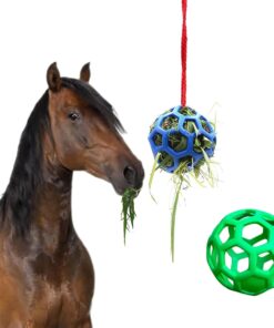 2 Pack 5.5inch Horse Treat Ball Hay Feeder Toy Ball Avoid Boredom Hanging for Goat Sheep Relieve Stress Horse