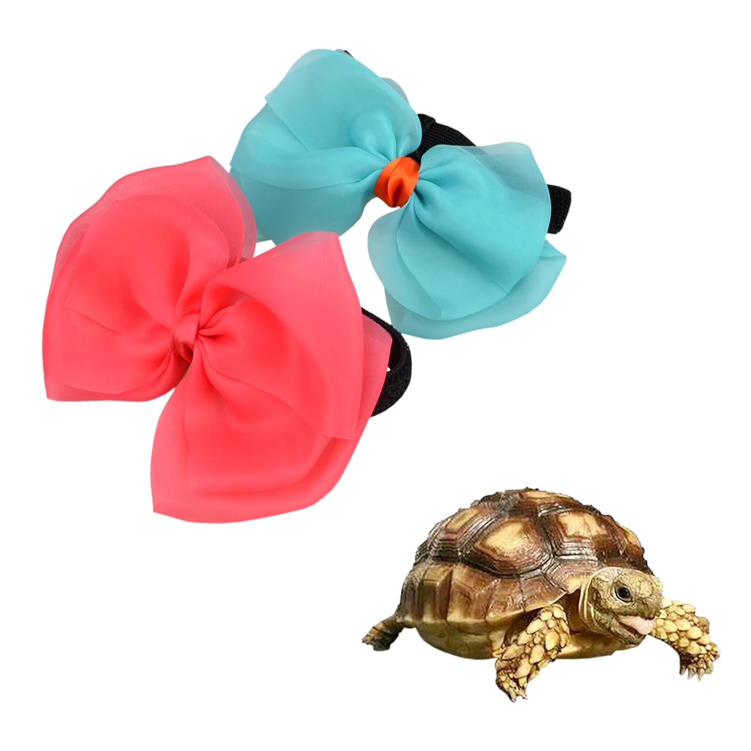 2 Pack Adjustable Strap Tortoise Bow Tie Costumes for Pet Turtle Decoration