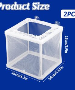 2 Pack Fish Incubator Mesh Box Aquarium, 6.3