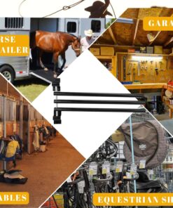 2 Pack Saddle Pad Rack with 3 Bar,Wall Mounted Swinging Horse Blanket Rack for Hanging Blankets & Pads, Ideal for Horse Stall, Tack Room, Stable and Barn
