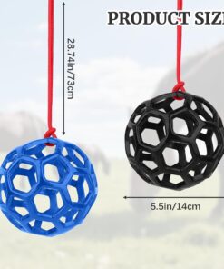 2 Pcs Hay Ball for Horses to Play with and Relieve Stress, Bright Color Hay Feeder for Goats Horses Sheeps to Avoid Boredom(Black & Blue)
