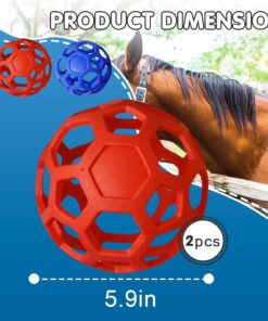 2 Pcs Hay Ball for Horses to Play with, Relieve Stress with This Bright Color Hay Feeder Ball for Horses Goat to Avoid Boredom