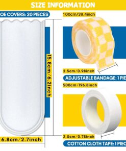 20-Pack Disposable Duck Booties with Self-Adhesive Bandages,Protective Foot Covers for Ducks & Waterfowl,Pet Care Supplies (Yellow)