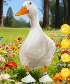 20-Pack Disposable Duck Booties with Self-Adhesive Bandages,Protective Foot Covers for Ducks & Waterfowl,Pet Care Supplies (Yellow)