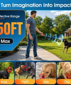 2026 New Dog Bark Deterrent Devices, 1-Touch Anti Barking Device for Dogs with 3 Sonic Heads, 50ft Range, Rechargeable & Safe Dog Training Tool with Flashlight, Helps Improve...