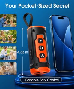 2026 New Dog Bark Deterrent Devices, 1-Touch Anti Barking Device for Dogs with 3 Sonic Heads, 50ft Range, Rechargeable & Safe Dog Training Tool with Flashlight, Helps Improve...