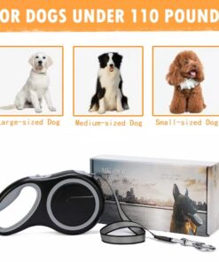 26Ft Retractable Dog Leash, Heavy Duty Great Leash for Dog up to 110 lbs, Anti-Slip Rubberized Handle, One-Handed Brake, Strong Nylon Tape, Tangle Free(Large Size).