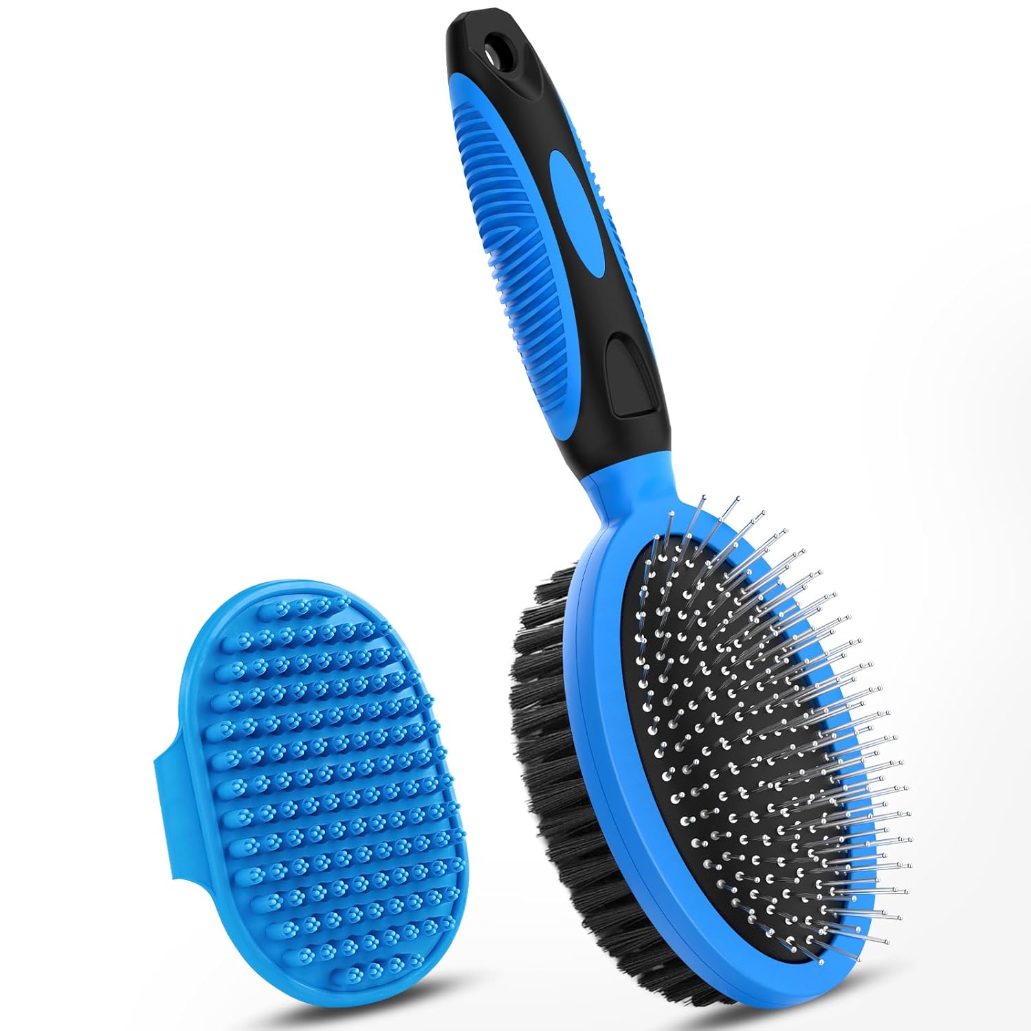 2PCS Pet Grooming Tools - Double-Sided Brush for Shedding and Bathing, Suitable for Short/Long Haired Dogs Cats and Horses, Deshedding Dog Brush, Mane & Tail Combs for Horses -...