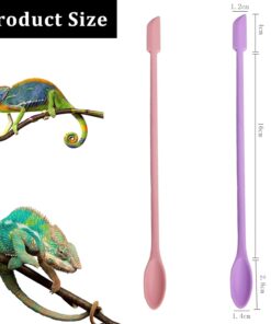 2Pcs Reptile Spoon, Reptile Powder Fruit Mixing Stirring Food Long Handle Feeding Tool Fit Crested Gecko Gargoyle Bearded Dragon