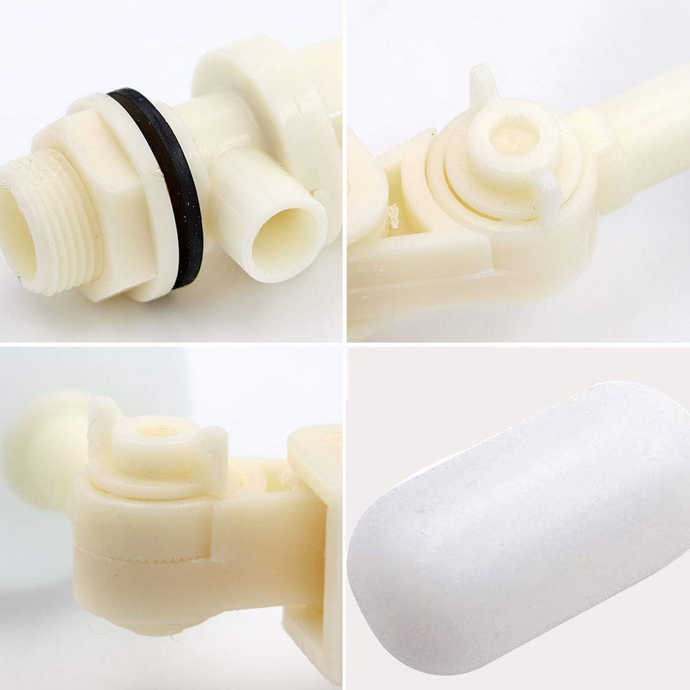3 Pack Float Valve with Adjustable Arm Stable Water Float Valve Shut Off 1/2" Float Ball Valve for Horse Cattle Goat Pig Dog
