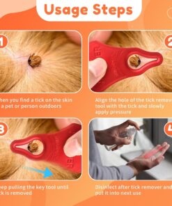 3 Pack Portable Tick Removal Tools, Tick Remover Tools for Dogs, Pets and Humans, Efficient, Safe and Reliable, Tick Key Essentials for Outdoor Activities