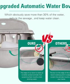 304 Stainless Steel Automatic Livestock Waterer with Float Valve and 39 inch Water Hose(one end 3/4''), Automatic Animal Water Bowl for Dogs,Horse,Calf,Chicken,Goat, Livestock...