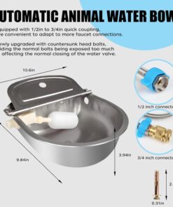 304 Stainless Steel Automatic Water Dispenser for Dogs & Livestock - Outdoor Dog Bowl, Horse & Goat Waterer
