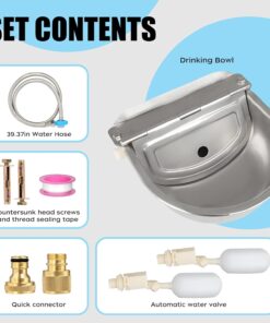 304 Stainless Steel Automatic Water Dispenser for Dogs & Livestock - Outdoor Dog Bowl, Horse & Goat Waterer