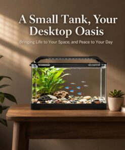 3.5 Gallon Betta Fish Tank, All in One Aquarium Starter Kits with Back Filter, Adjustable Pump, 25W Heater, Thermometer Strip, LED Light with Timer & Water Changer Kit, Nano...
