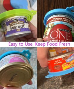 4 Pack Pet Food Can Cover Silicone Can Lids for Dog and Cat Food(Universal Size, One fit 3 Standard Size Food Cans)