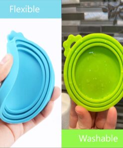4 Pack Pet Food Can Cover Silicone Can Lids for Dog and Cat Food(Universal Size, One fit 3 Standard Size Food Cans)