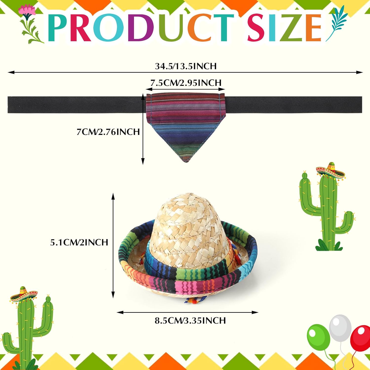 4 Pcs Mexican Bearded Dragon Sombrero Costume - Lizard Straw Hat with Adjustable Chin Strap Lizard Bandanas Small Pet Mexican Accessories for Reptile Hamster Leopard Gecko...
