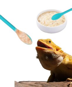 4 Pcs Reptile Spoon, Crested Gecko Food Mixing Spoon Crested Gecko Accessories Long Handle Feeding Tool fit Lizard Gargoyle Bearded Dragon