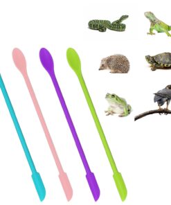4 Pcs Reptile Spoon, Crested Gecko Food Mixing Spoon Crested Gecko Accessories Long Handle Feeding Tool fit Lizard Gargoyle Bearded Dragon