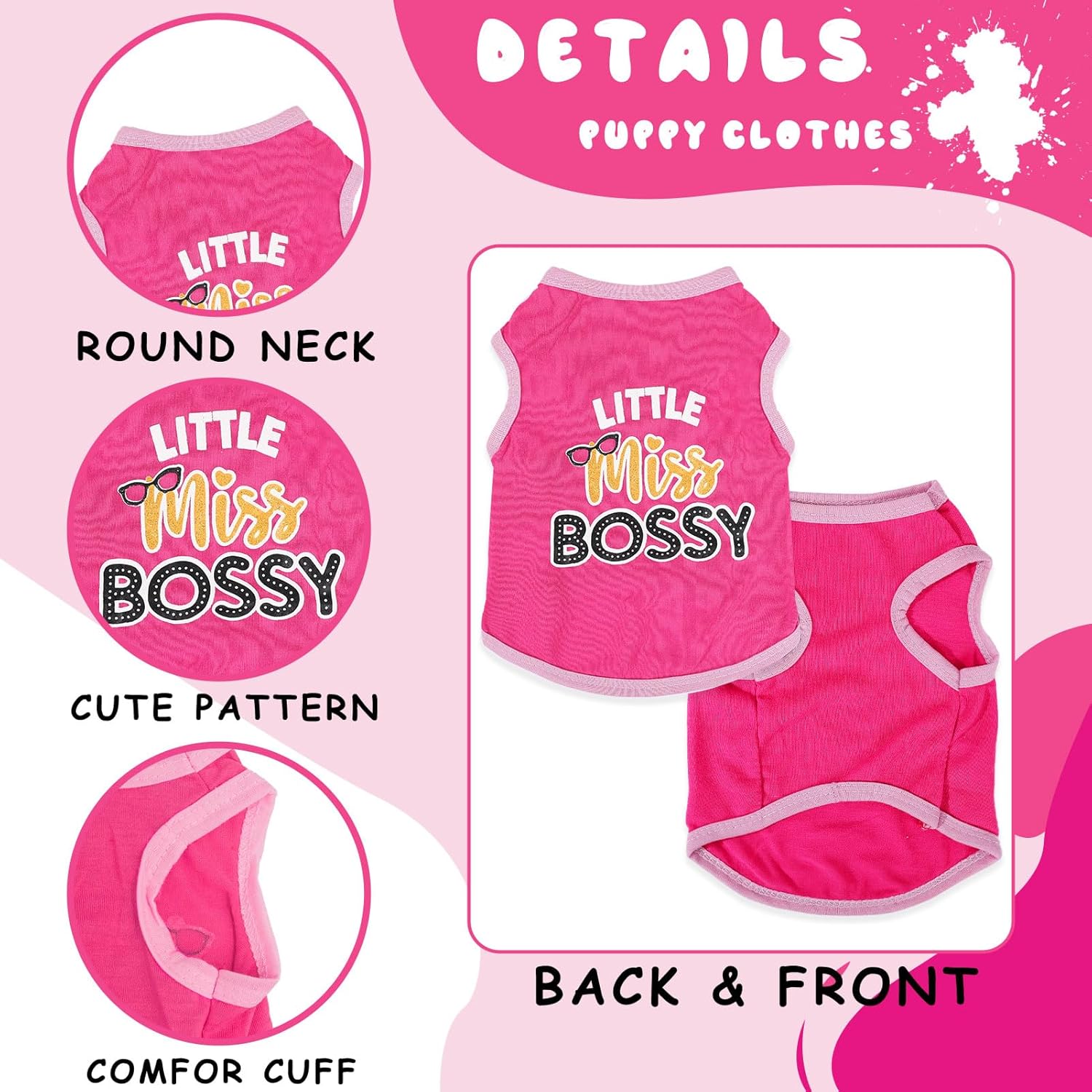 4 Pieces Chihuahua Clothes Cute Dog Clothes for Small Dogs Girl Puppy Shirt Yorkie Clothes Soft Pink Extra Small Dog Pet Clothing Comfortable XXS