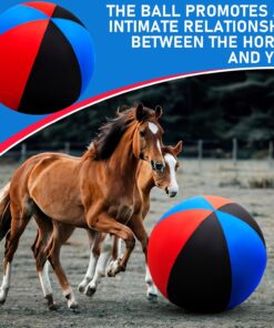 40 Inch Giant Herding Ball with Cover Anti Burst Ball Please Watch VCR for How to Inflation Horse Toys for Horses Stall Entertainment Play, Pump Included(Red, Red, Black, Stylish)