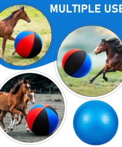 40 Inch Giant Herding Ball with Cover Anti Burst Ball Please Watch VCR for How to Inflation Horse Toys for Horses Stall Entertainment Play, Pump Included(Red, Red, Black, Stylish)