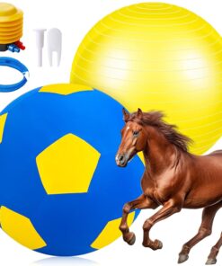 40 Inch Giant Herding Ball with Cover Anti Burst Ball Please Watch VCR for How to Inflation Horse Toys for Horses Stall Entertainment Play, Pump Included(Red, Red, Black, Stylish)