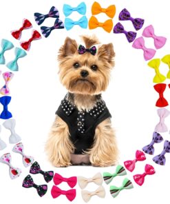 40PCS Dog Hair Bows with Clips 1.5Inch Girl Small Dog Apparel Accessories for Pet Puppy Cat Kitten Rabbit Hair Bows Clips