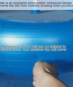 48 Inch Giant Herding Ball with Cover Anti Burst Ball Please Watch VCR for How to Inflation Large Horse Toys for Horse Stall Entertainment Play, Pump Included (Blue-Yellow)