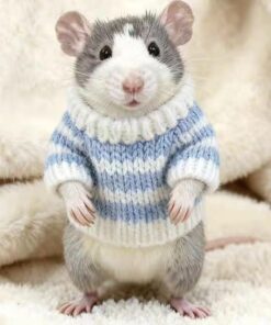 4PCS Hamster Clothes, Cute Small Animal Sweaters for Real Pets, Cute Mini Rat Holiday Costume Party Clothes, for Fun, Photos