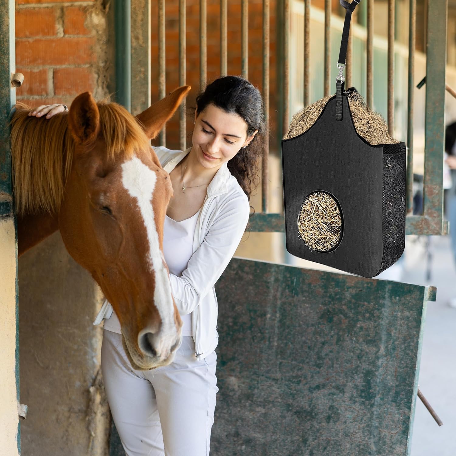 4Pcs Horse Bucket Strap Hangers Adjustable Nylon Bucket Strap Horse Accessories suppliers Hanging Strap for Hay Nets Water Buckets Horse Outdoor Feeders,Adjustable 23 to 30...