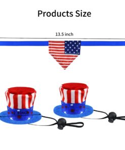 4Pcs Independence Day Bearded Dragon Costume Set - Uncle Sam & American Flag Hats for Bearded Dragons & Lizards