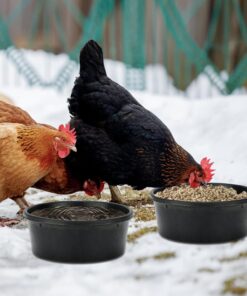 4Pcs Rubber Feed Pan, 1 Gallon Horse Feed Bucket Utility Feed Bucket, 10.6 x 4.1Inches Rubber Bowl Chicken Dust Bath Livestock Water Bowl for Pig Goat Chicken Dogs Farm Small...