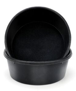 4Pcs Rubber Feed Pan, 1 Gallon Horse Feed Bucket Utility Feed Bucket, 10.6 x 4.1Inches Rubber Bowl Chicken Dust Bath Livestock Water Bowl for Pig Goat Chicken Dogs Farm Small...