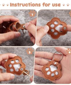 5PCS Pet Hair Storage Keychain, Pet Dog Cat Hair Collector Paw Shaped fur keepsake Keychains, pet enthusiast commemorative gift