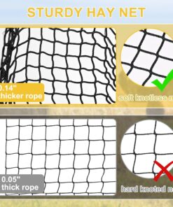 5x5 ft Round Bale Hay Net for Horses & Goats, 1.5