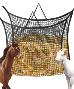 5x5 ft Round Bale Hay Net for Horses & Goats, 1.5