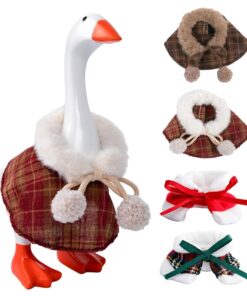 6 Set 7 Inch Desk Goose Outfits Winter Mini Goose Clothes Knitted Sweater with Knitting Hats Cute Holiday Desk Goose Accessories Christmas Decor Gifts for Desktop Geese, Desktop...